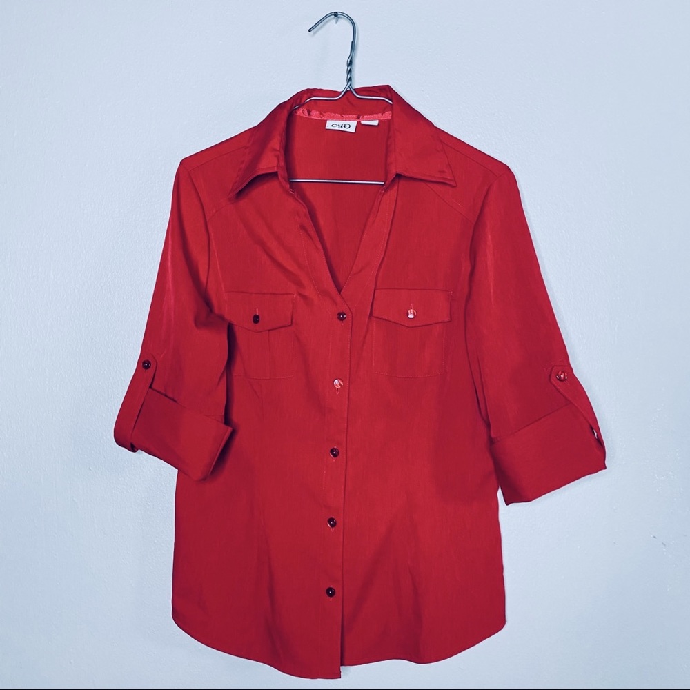 Red Cato Button Up Blouse
